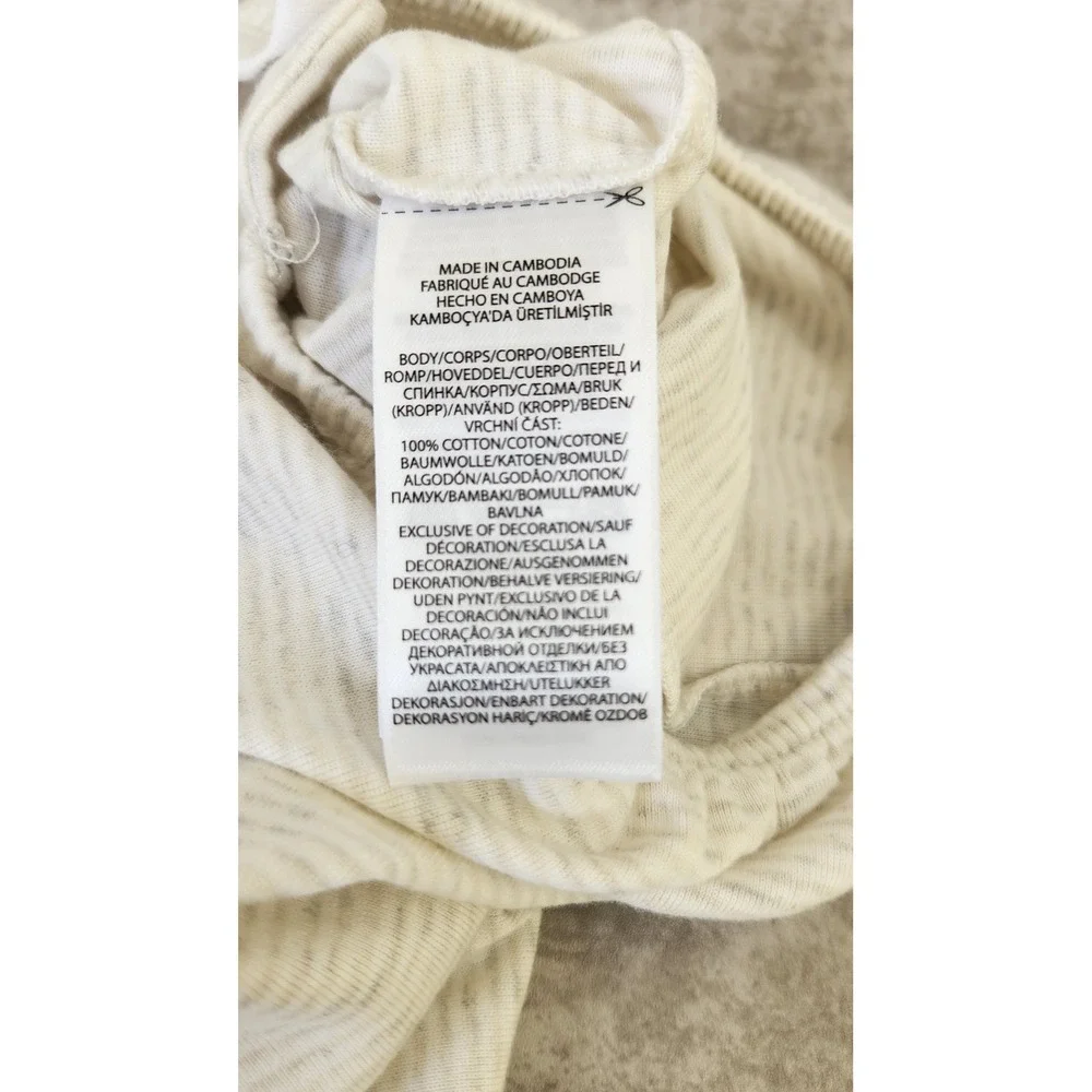 Ralph Lauren Baby Gown Unisex Cream Striped Snap Front Sleep Sack